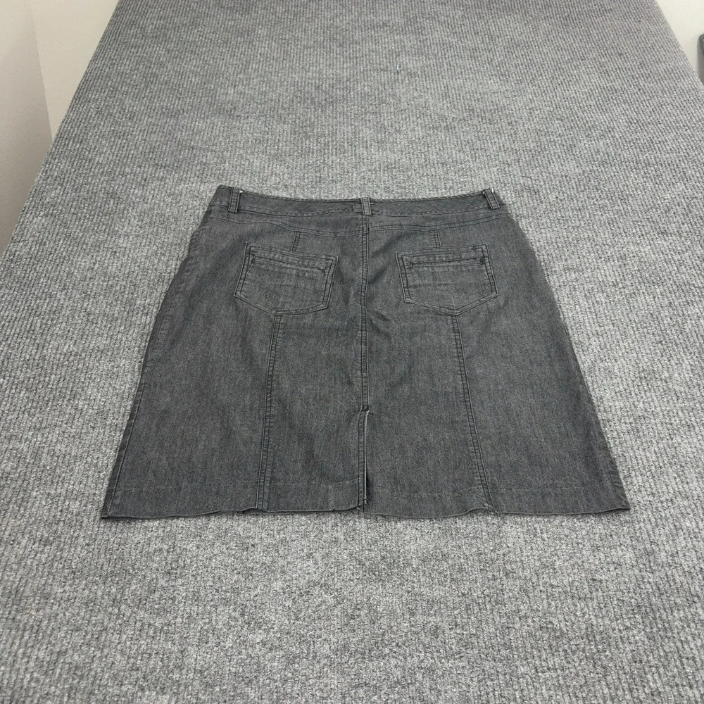 Sandro Skirt Womens 14 Grey Cotton Blend A-Line Casual Professional Style